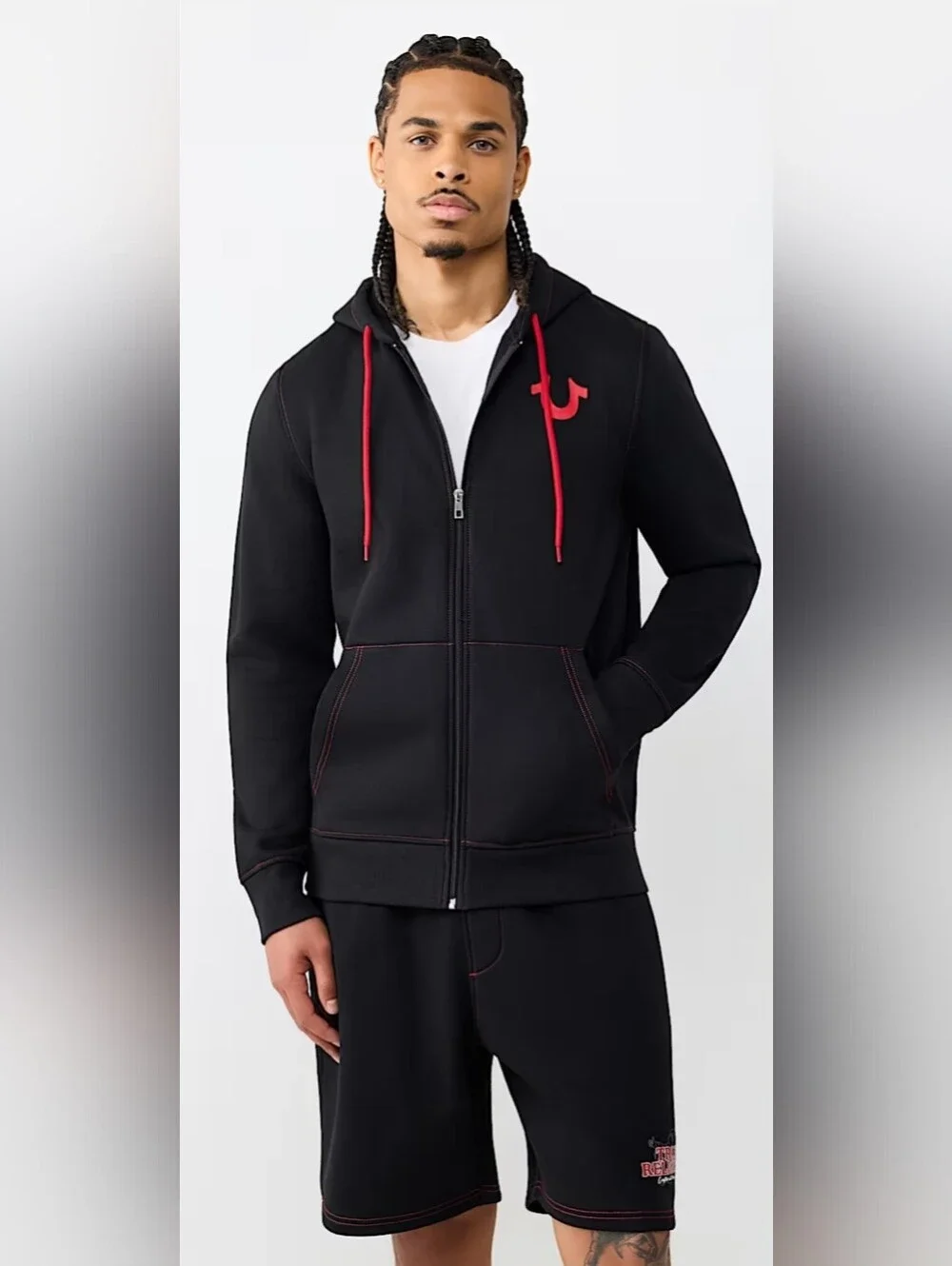True Religion FIRE! NWOT! The Contrast Logo Hoodie in Black. Sz Sm. R2S!